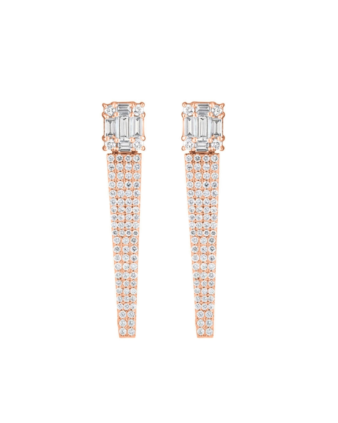 Clarity All Diamond Icicle Earrings