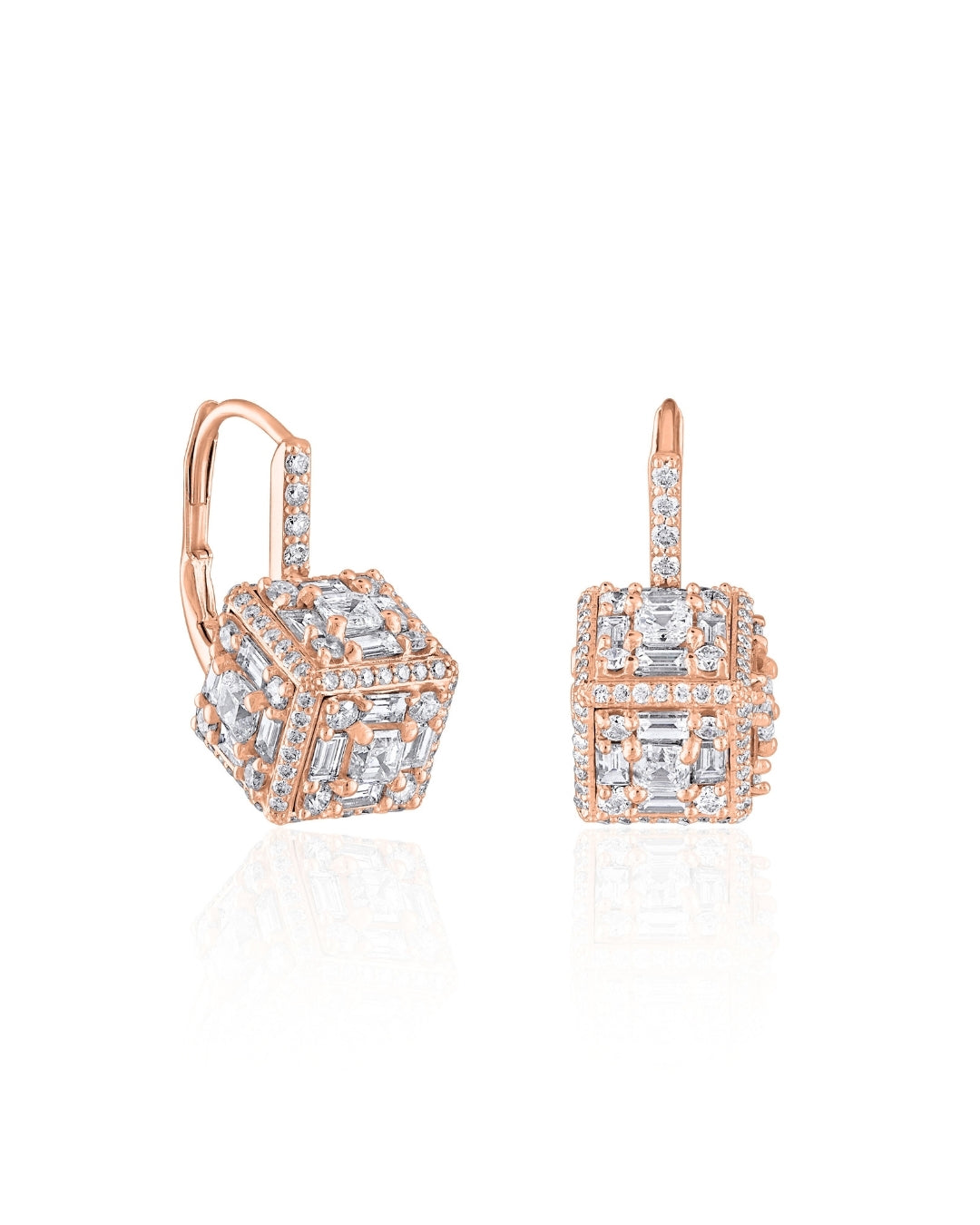 Clarity 3D Mega Halo Drop Earrings