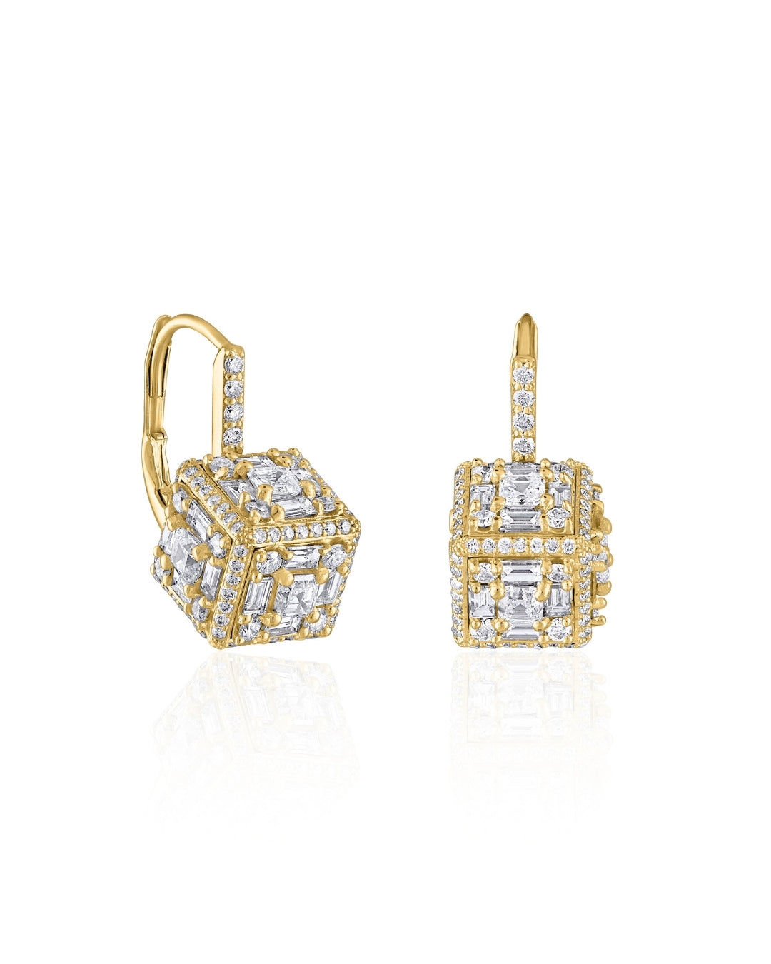 Clarity 3D Mega Halo Drop Earrings