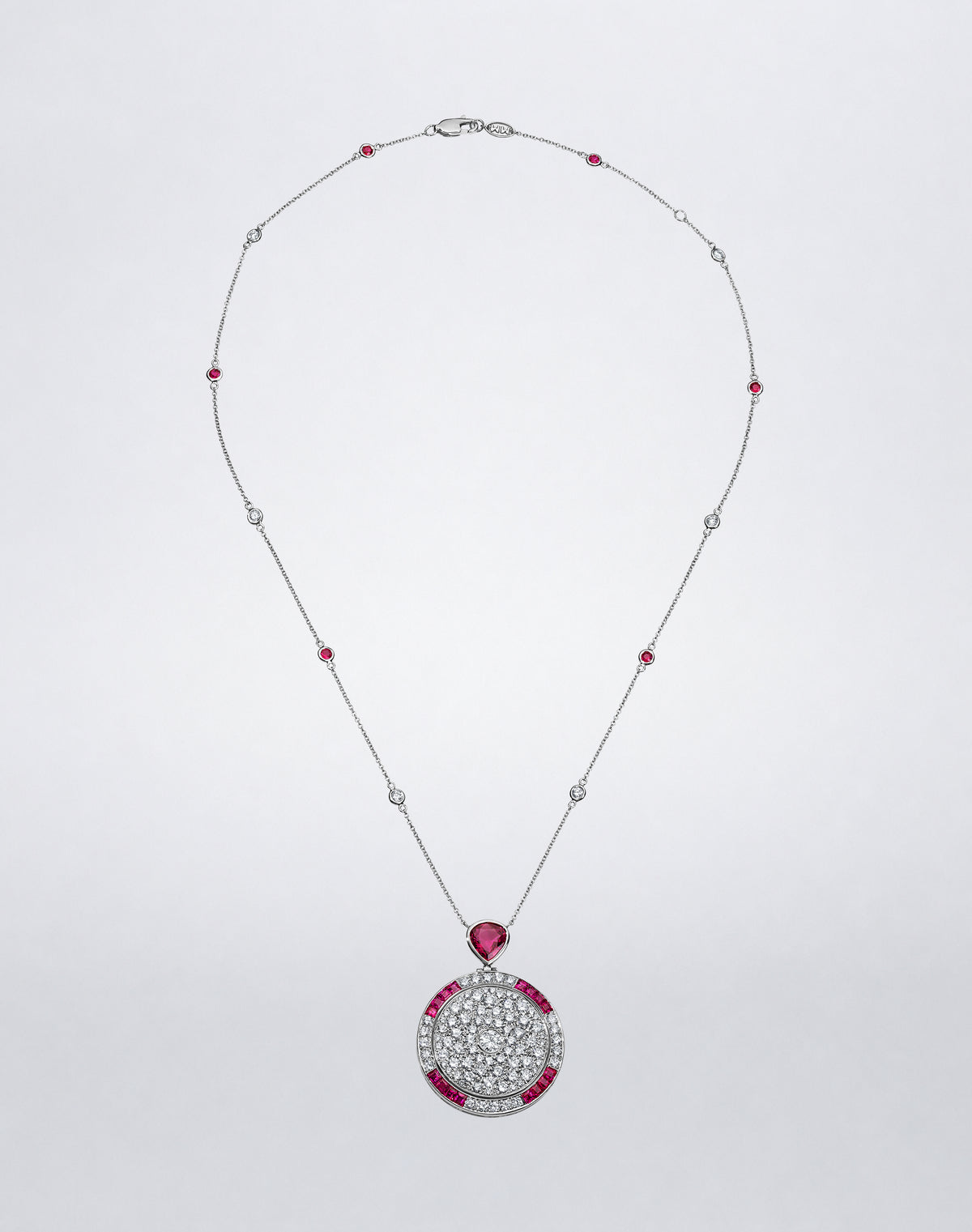 RUBY AND DIAMOND MEDALLION NECKLACE