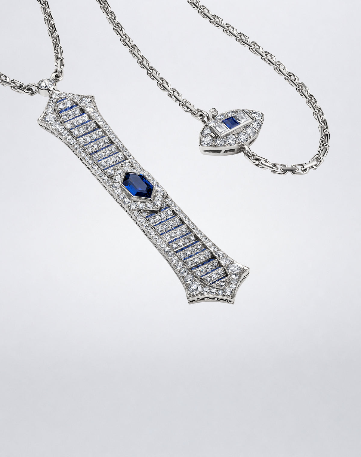 Sapphire and Diamond Escalator Double Wrap Sautoir