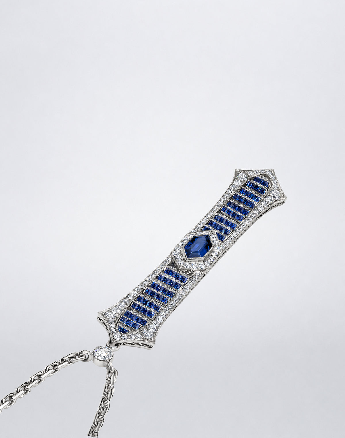 Sapphire and Diamond Escalator Double Wrap Sautoir