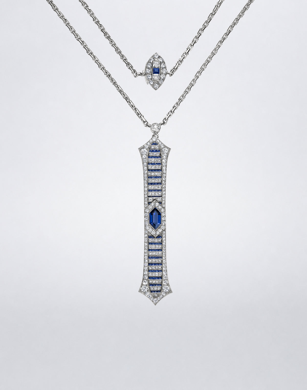 Sapphire and Diamond Escalator Double Wrap Sautoir