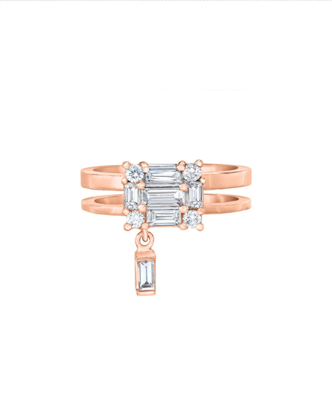 Clarity Floating Diamond Double Shank Ring
