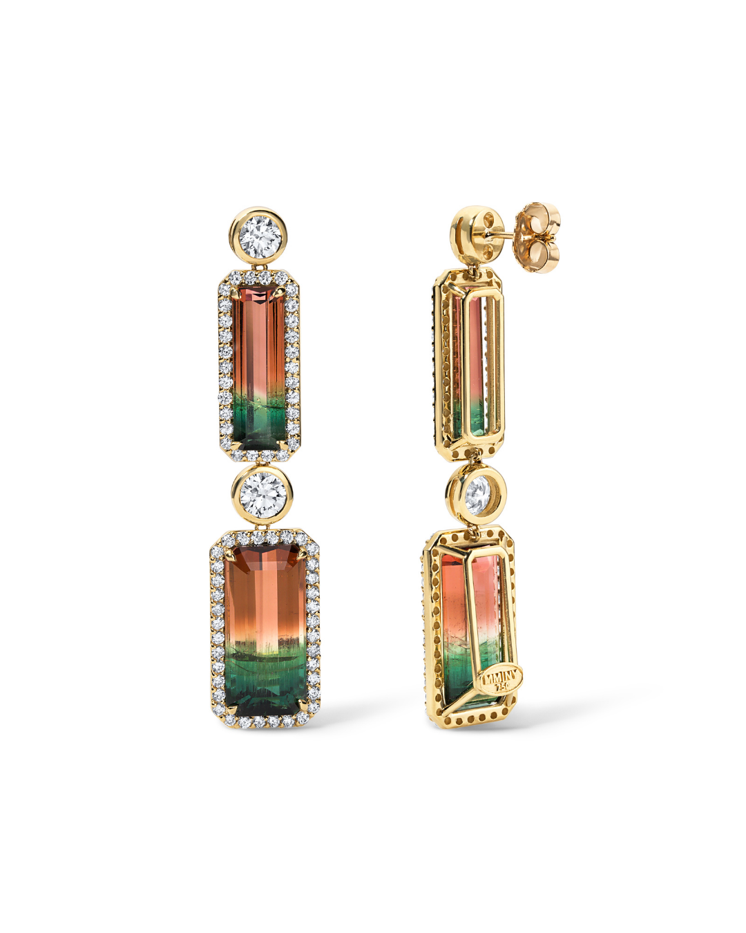 Bi-Color Watermelon Tourmaline Earrings