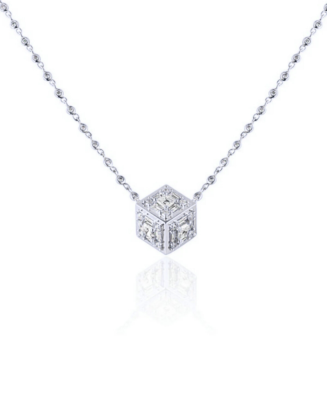 Clarity 3 Dimensional Diamond Pendant Necklace