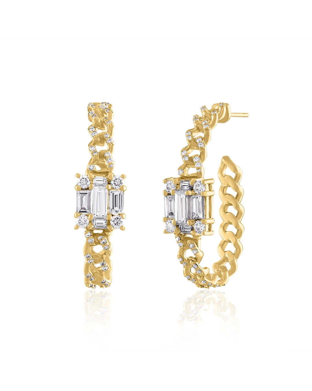 Clarity All Diamond Oval Link Hoops